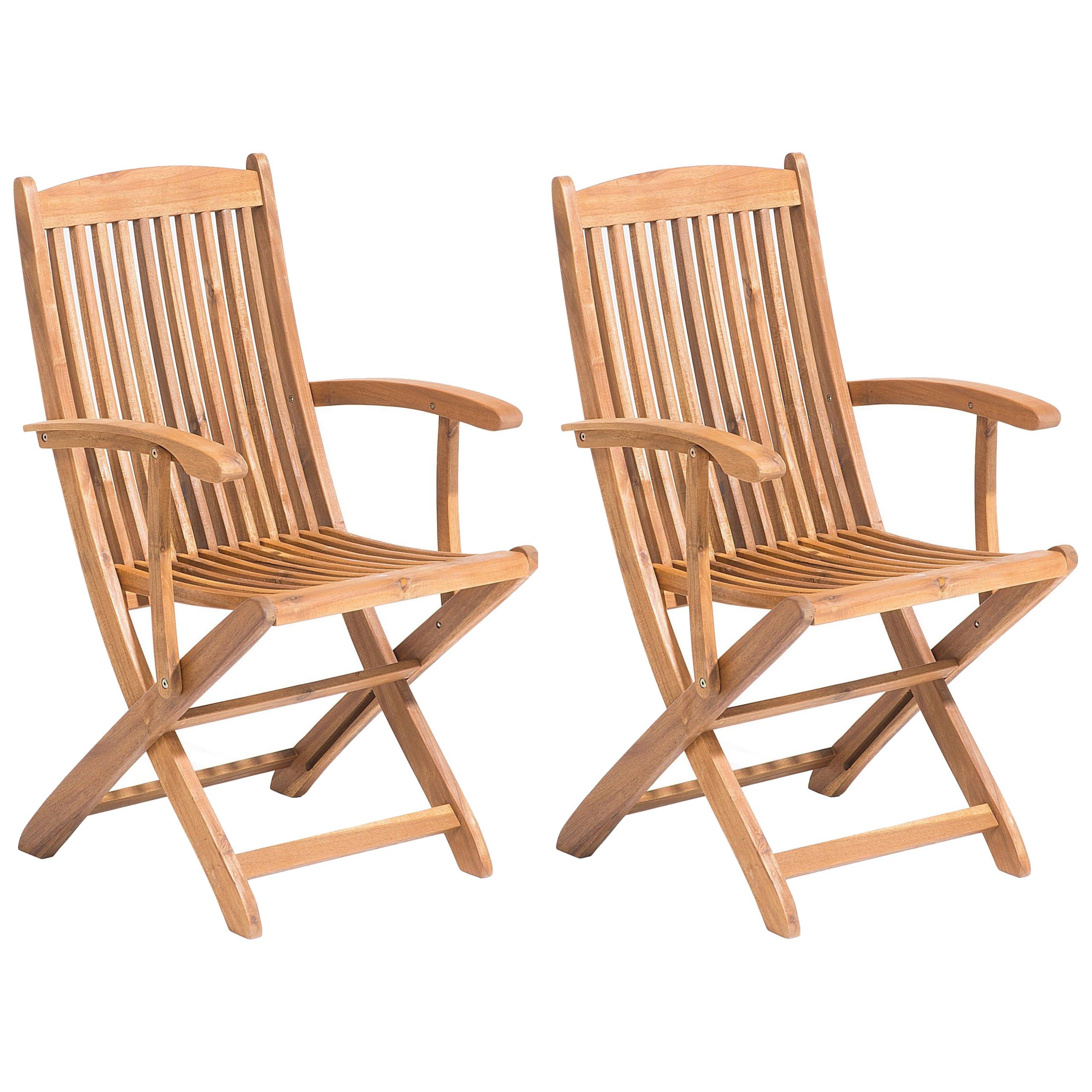 wohnli-moebel-suche-800000544480 Wohnli Möbelsuche - GARTENSTUHL 2er-Set mit Armlehnen Akazienholz hellbraun Maui