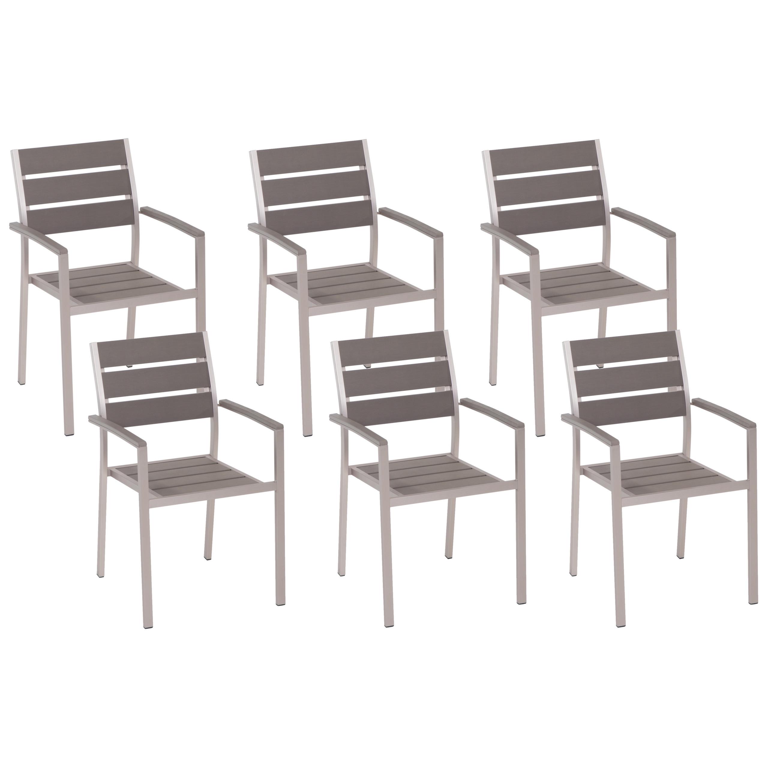 Wohnli Möbelsuche - GARTENSTUHL 6er-Set Kunstholz grau Vernio
