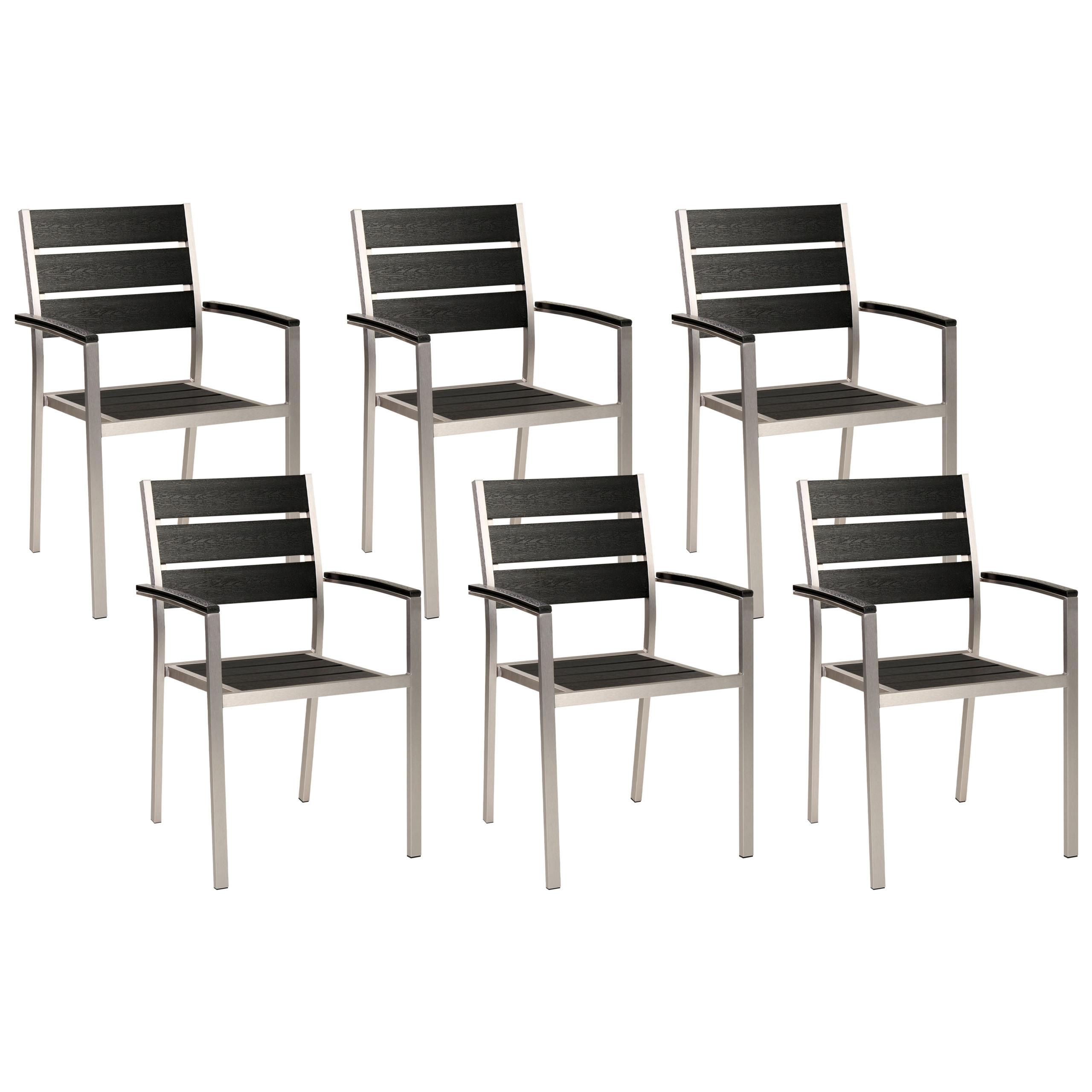 Wohnli Möbelsuche - GARTENSTUHL 6er-Set Kunstholz schwarz Vernio