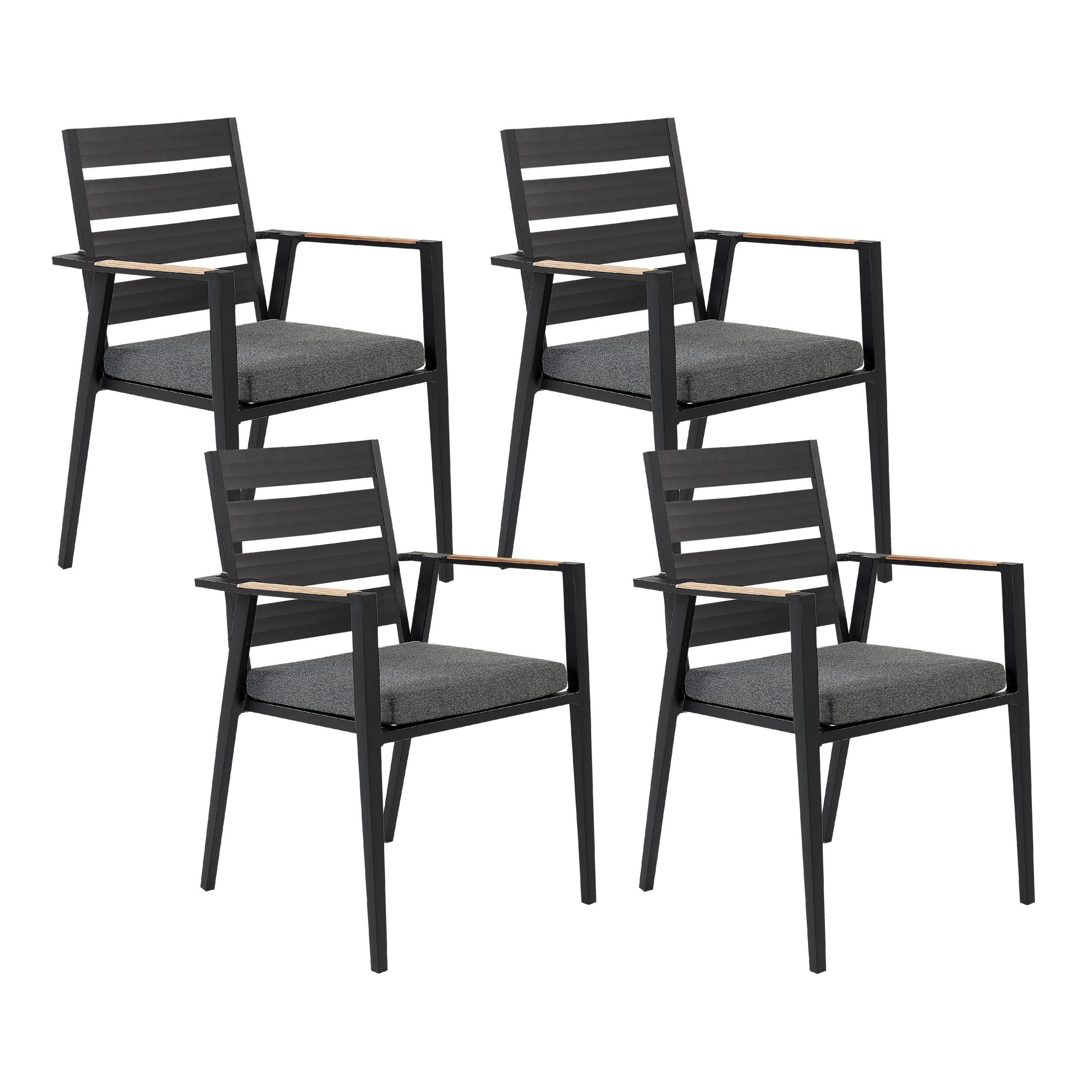 wohnli-moebel-suche-800000544512 Wohnli Möbelsuche - GARTENSTUHL 4er-Set Aluminium schwarz Taviano