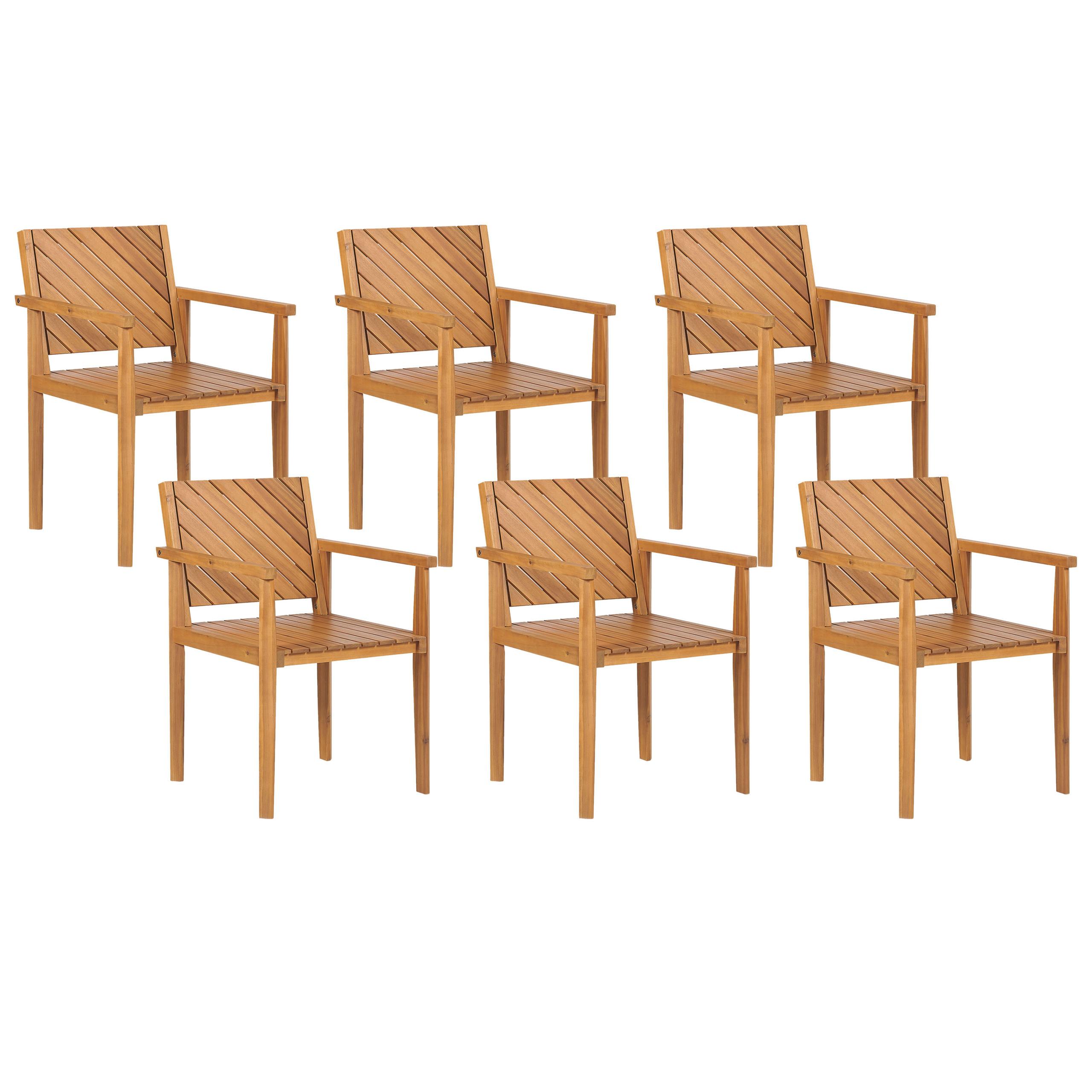 Wohnli Möbelsuche - GARTENSTUHL 6er-Set Akazienholz hellbraun Baratti