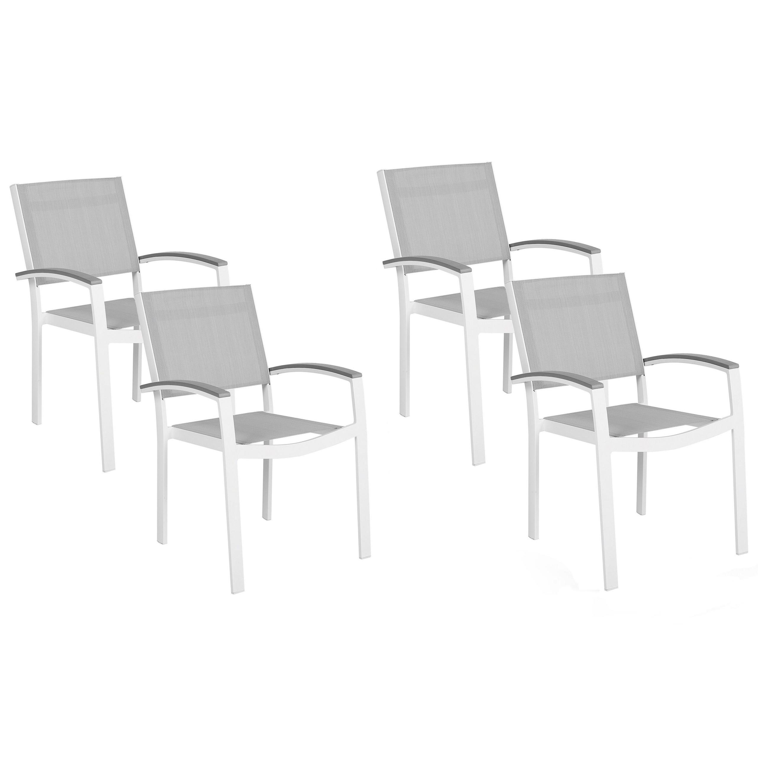 wohnli-moebel-suche-800000544514 Wohnli Möbelsuche - GARTENSTUHL 4er-Set Metall hellgrau Pereta
