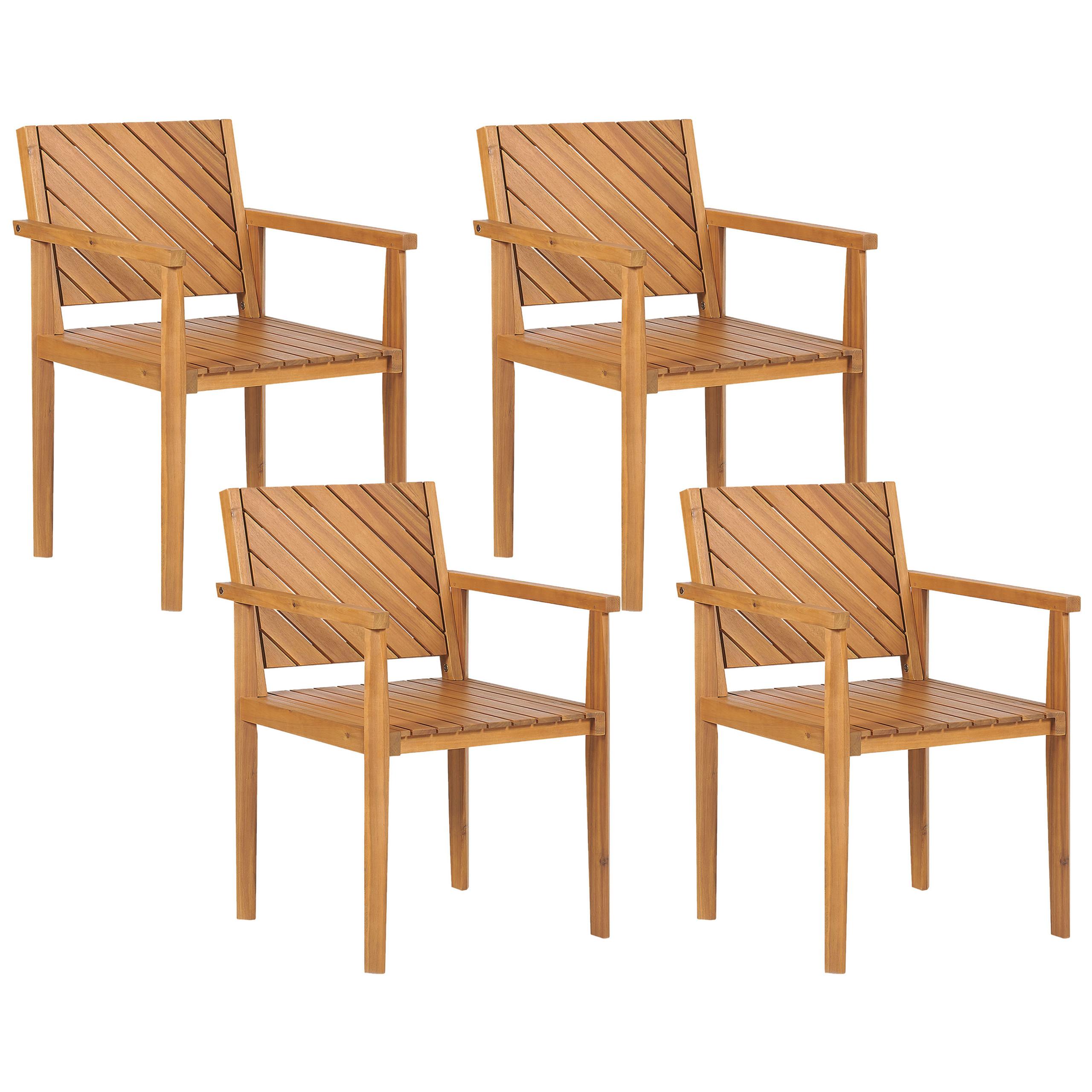 wohnli-moebel-suche-800000544516 Wohnli Möbelsuche - GARTENSTUHL 4er-Set Akazienholz hellbraun Baratti