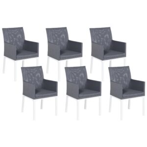 Wohnli Möbelsuche - GARTENSTUHL 6er-Set Aluminium grau Bacoli