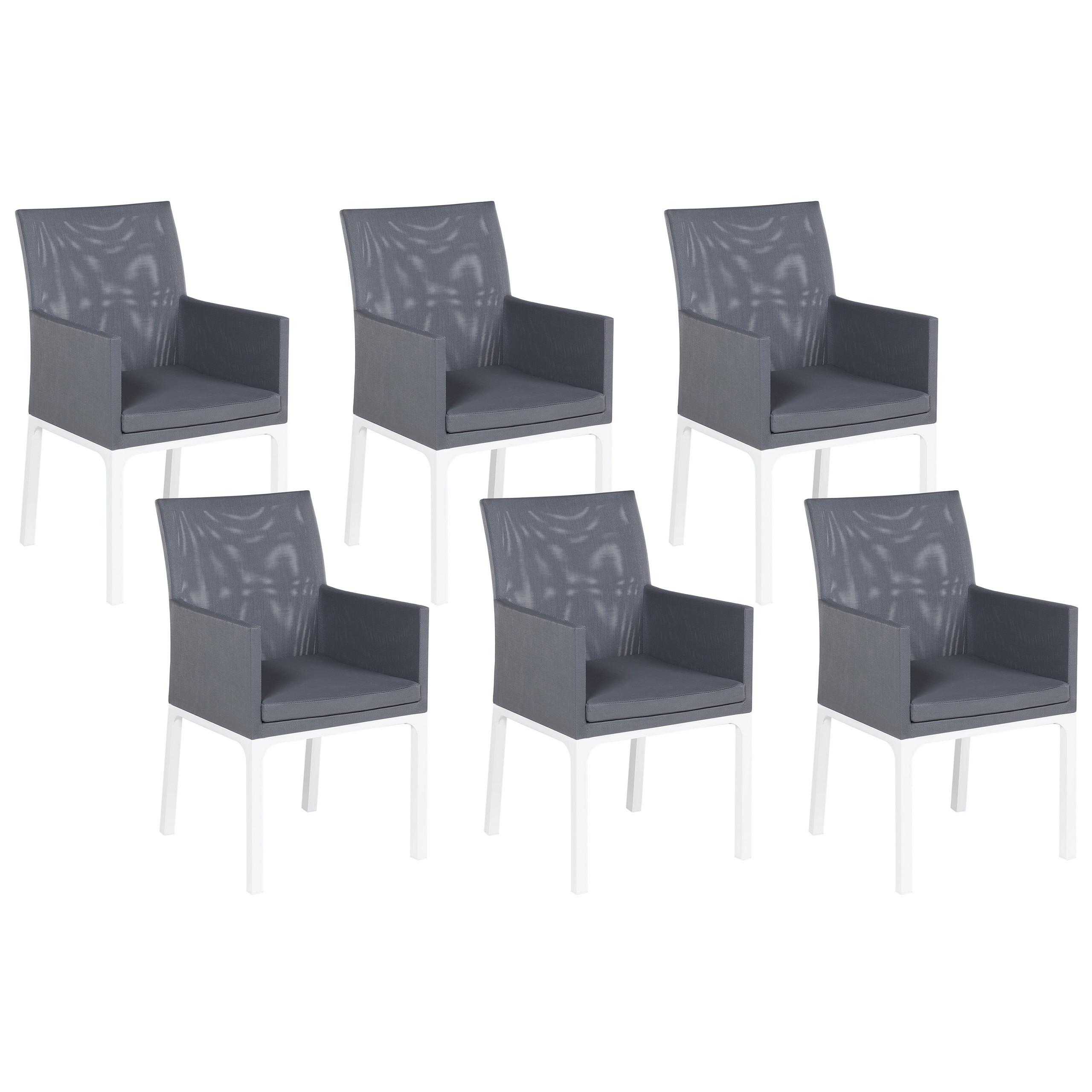 Wohnli Möbelsuche - GARTENSTUHL 6er-Set Aluminium grau Bacoli