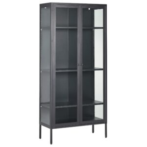 Wohnli Möbelsuche - VITRINE Metall schwarz 4 Fächer 176 cm Harty