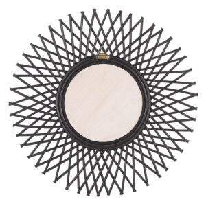wohnli-moebel-suche-800000548063-1 WANDSPIEGEL Rattan schwarz Sonnenform 60 cm Tagolu Naturmaterialien Beliani Spiegel > Wandspiegel Schwarz