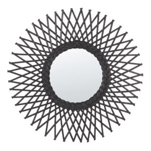 wohnli-moebel-suche-800000548063 Wohnli Möbelsuche - WANDSPIEGEL Rattan schwarz Sonnenform 60 cm Tagolu