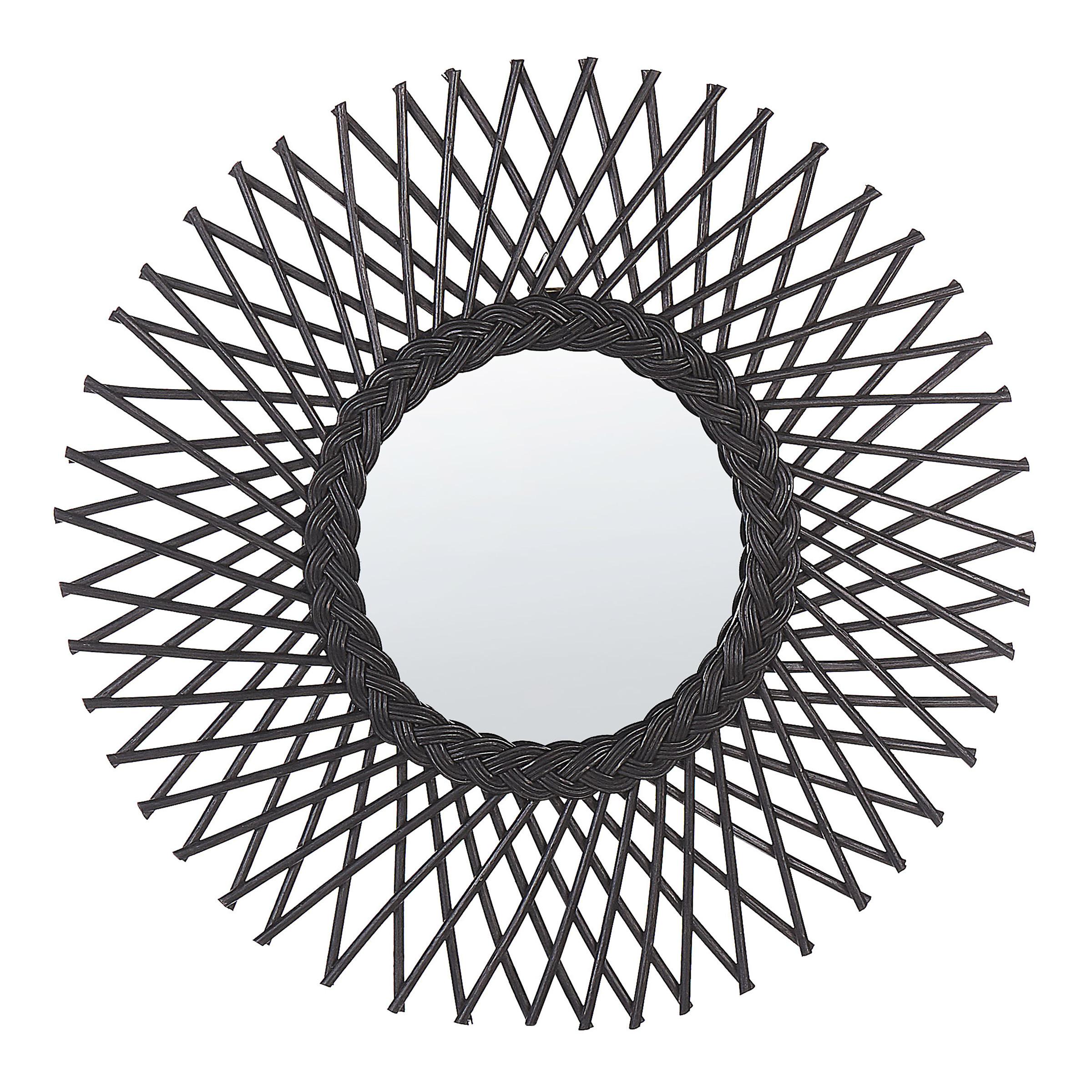 wohnli-moebel-suche-800000548063 Wohnli Möbelsuche - WANDSPIEGEL Rattan schwarz Sonnenform 60 cm Tagolu