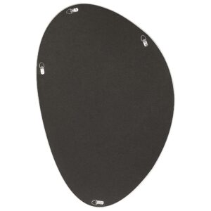 WANDSPIEGEL Samtstoff weiß oval 60/90 cm Audes Textil Beliani Spiegel > Wandspiegel Weiß