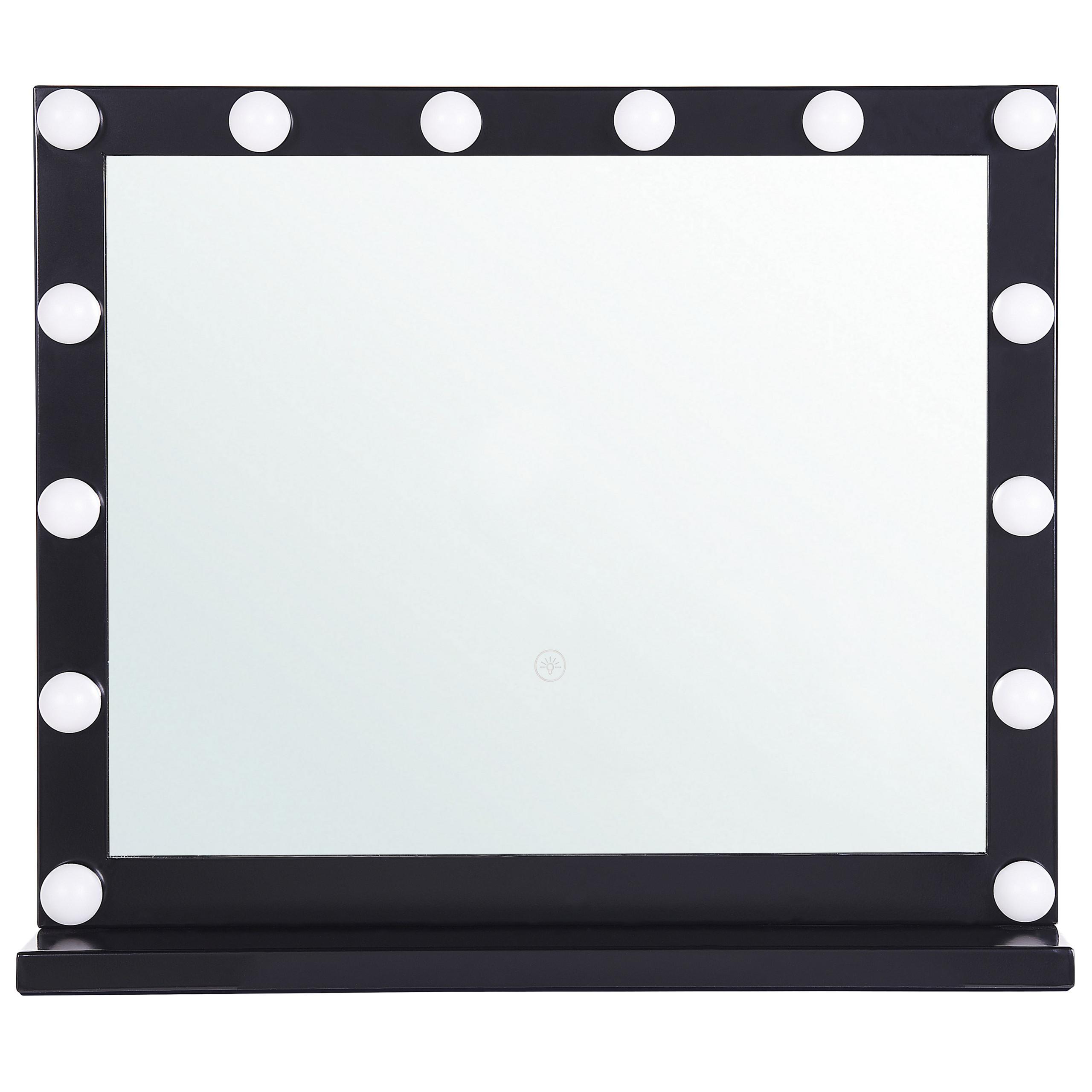 wohnli-moebel-suche-800000548180 Wohnli Möbelsuche - BADSPIEGEL mit LED-Beleuchtung schwarz rechteckig 50/60 cm Beauvoir