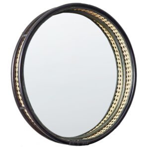 wohnli-moebel-suche-800000548190 Wohnli Möbelsuche - WANDSPIEGEL Rattan naturfarben/schwarz rund 60 cm Daksa