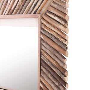 WANDSPIEGEL Holz hellbraun quadratisch 60/60 cm Kanab Holz Beliani Spiegel > Wandspiegel Braun