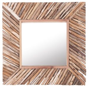 Wohnli Möbelsuche - WANDSPIEGEL Holz hellbraun quadratisch 60/60 cm Kanab