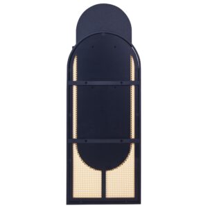 wohnli-moebel-suche-800000548198-1 WANDSPIEGEL Rattan naturfarben/schwarz oval 53/143 cm Nevers Kunststoff Beliani Spiegel > Wandspiegel Braun