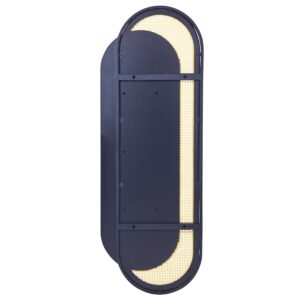 wohnli-moebel-suche-800000548212-1 WANDSPIEGEL Rattan naturfarben/schwarz oval 51/143 cm Creil Kunststoff Beliani Spiegel > Wandspiegel Braun