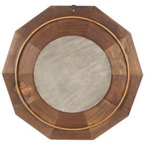 WANDSPIEGEL Holz braun 60/60 cm Asem Holz Beliani Spiegel > Wandspiegel Braun