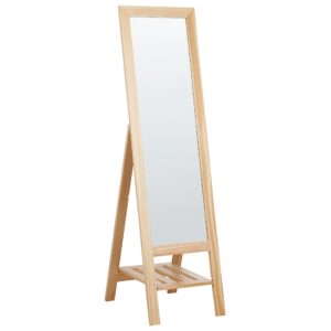 wohnli-moebel-suche-800000548318 Wohnli Möbelsuche - STEHSPIEGEL mit Ablage Holz hellbraun rechteckig 40/145 cm Luisant