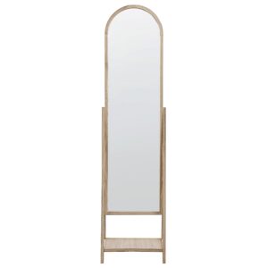 STEHSPIEGEL mit Ablage Holz hellbraun oval 39/170 cm Chambery Holz Beliani Spiegel > Standspiegel Braun