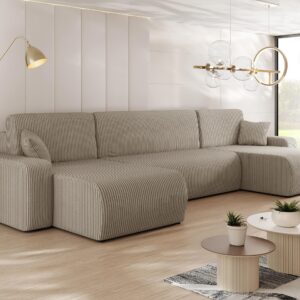 wohnli-moebel-suche-800000548914-1 WOHNLANDSCHAFT Piano U Cord Textil MIRJAN24 Möbel > Sofas & Couches > Wohnlandschaften > Wohnlandschaften U-Form Braun