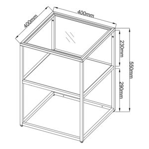 BEISTELLTISCH Solund Metall, Glas [en.casa] Möbel > Tische > Beistelltische Schwarz