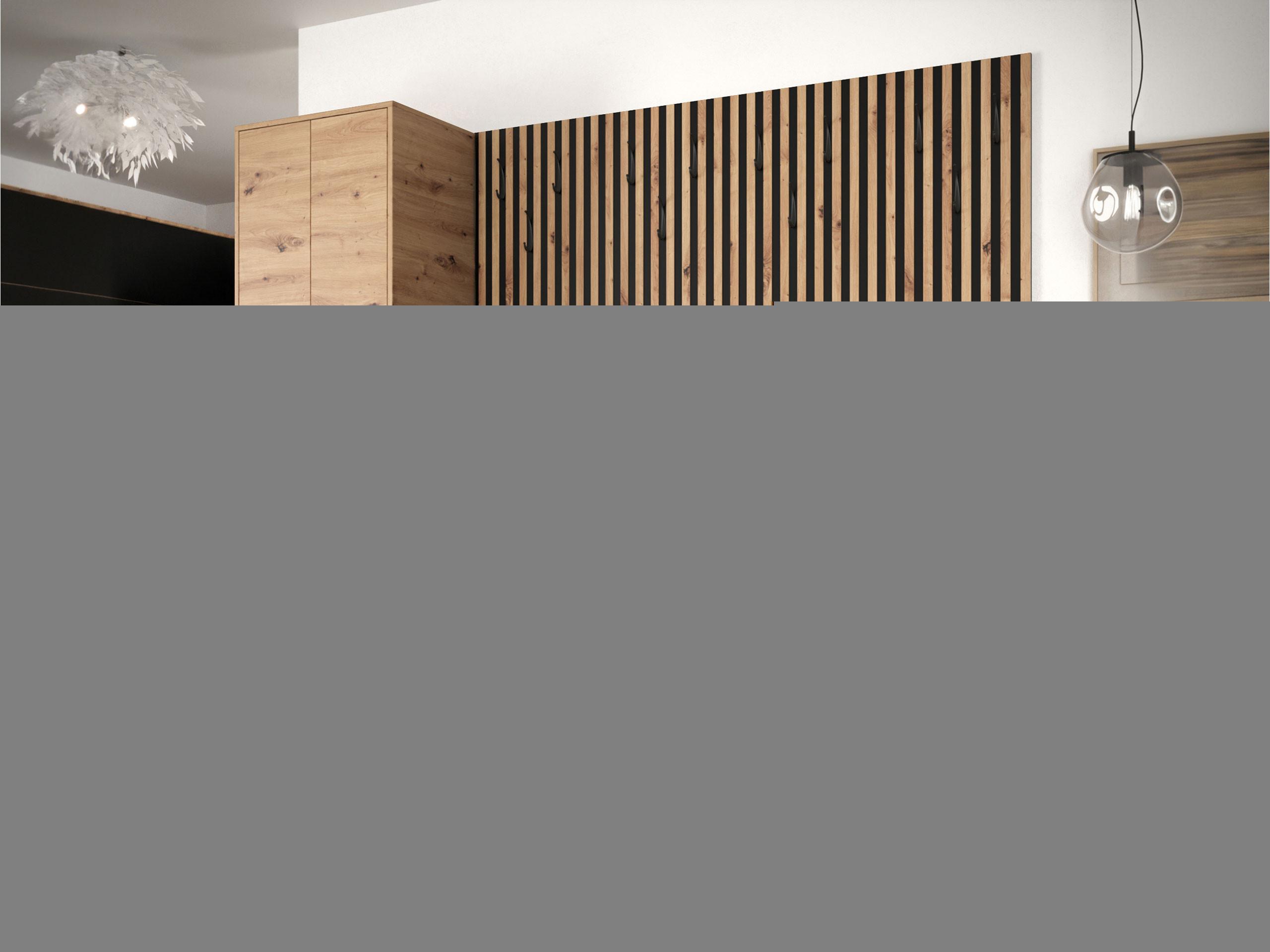 GARDEROBE Balma VI Holzwerkstoff, Textil MIRJAN24 Garderoben Schwarz