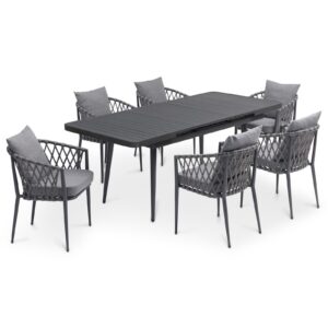 wohnli-moebel-suche-800000555208 Wohnli Möbelsuche - GARTENMÖBEL SET SUNNY 7er Set grau