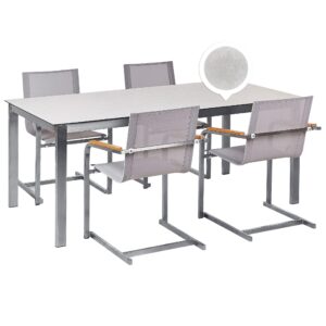 wohnli-moebel-suche-800000561495 Wohnli Möbelsuche - GARTENMÖBEL SET 4-Sitzer Keramik-Glas weiß Textil beige Cosoleto