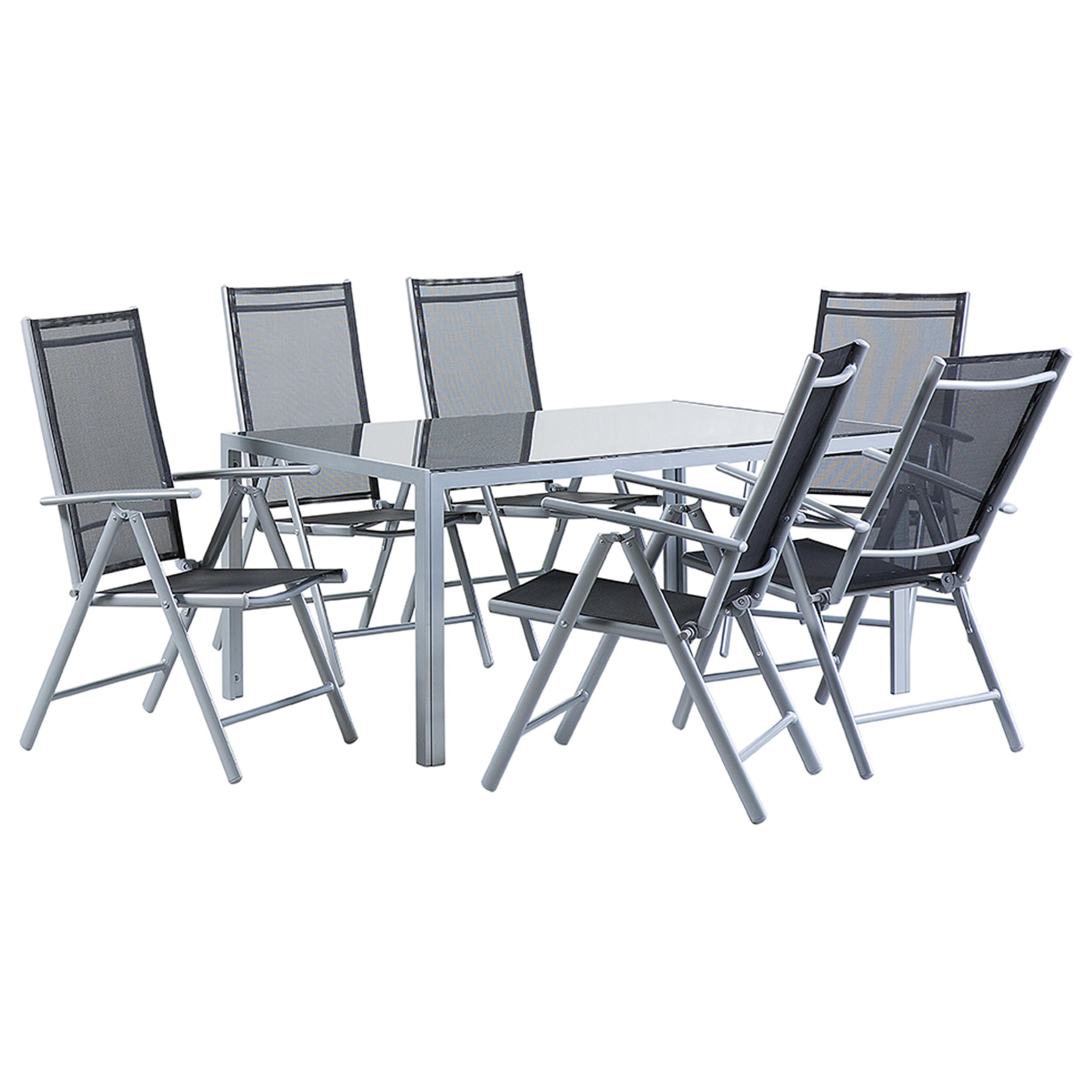 Wohnli Möbelsuche - GARTENMÖBEL SET 6-Sitzer Aluminium schwarz Catania