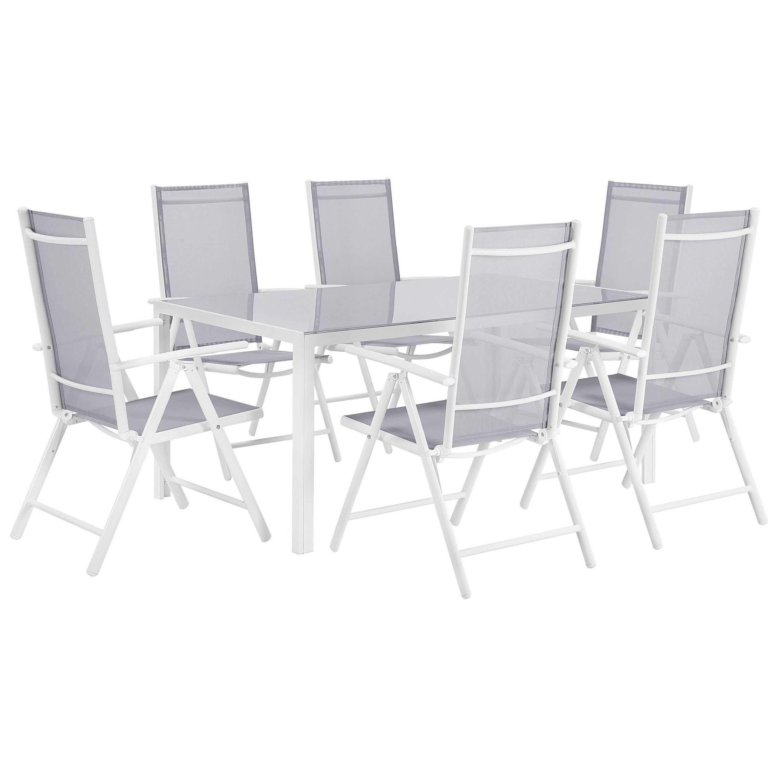 Wohnli Möbelsuche - GARTENMÖBEL SET 6-Sitzer Aluminium grau Catania