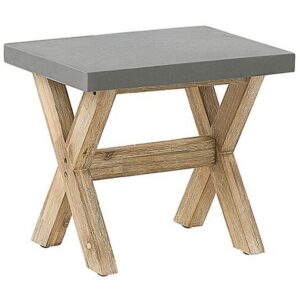 Wohnli Möbelsuche - HOCKER Faserzement/Akazienholz grau/heller Holzfarbton Olbia