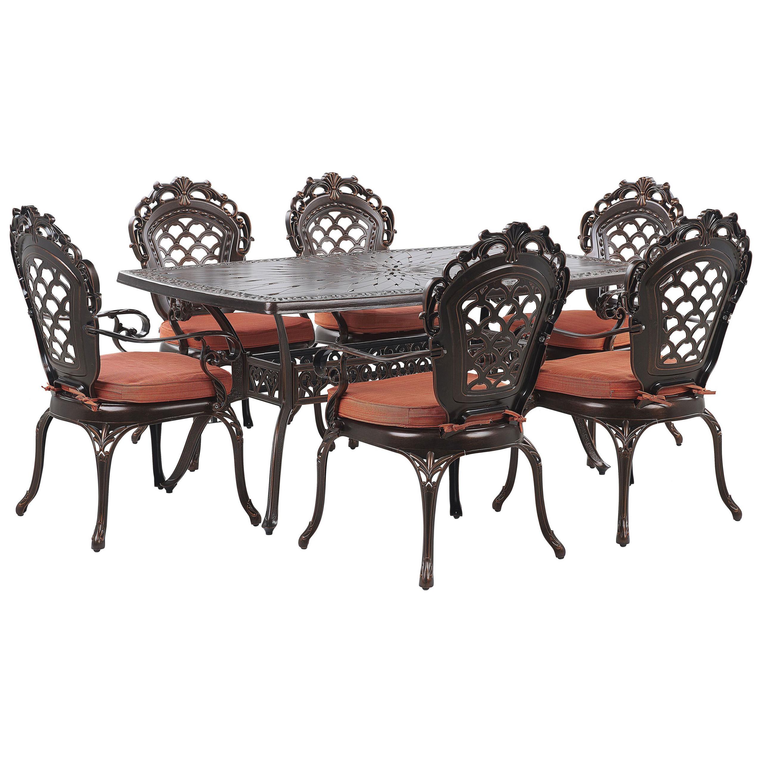 Wohnli Möbelsuche - GARTENMÖBEL SET 6-Sitzer Aluminium dunkelbraun Lizzano