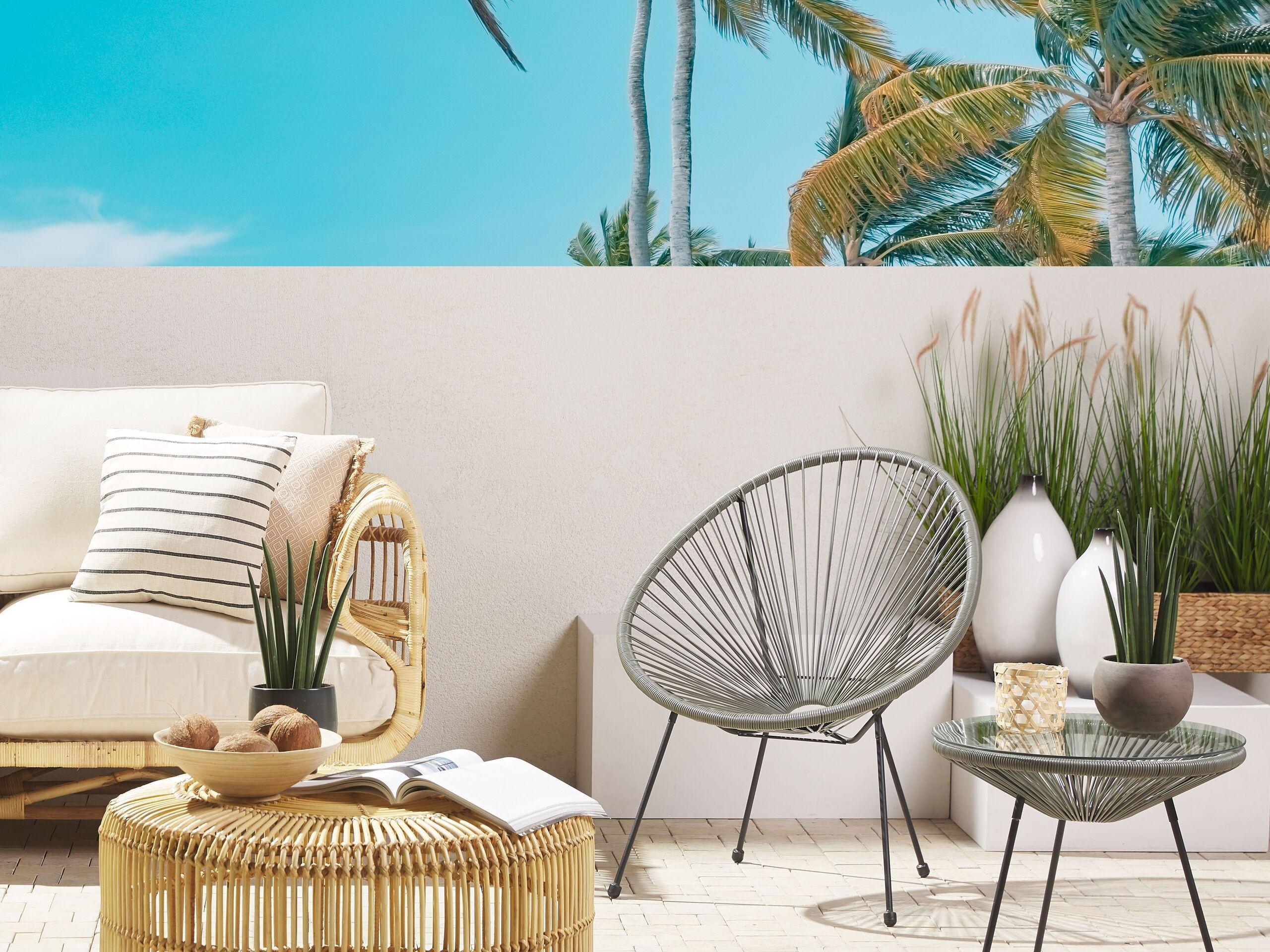 RATTANSTUHL Kunststoff dunkelgrau 70 cm Acapulco II Kunststoff Beliani Garten & Outdoor > Gartenmöbel > Gartenstühle Grau