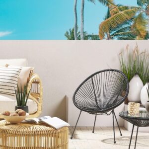 RATTANSTUHL Kunststoff schwarz 70 cm Acapulco II Kunststoff Beliani Garten & Outdoor > Gartenmöbel > Gartenstühle Schwarz