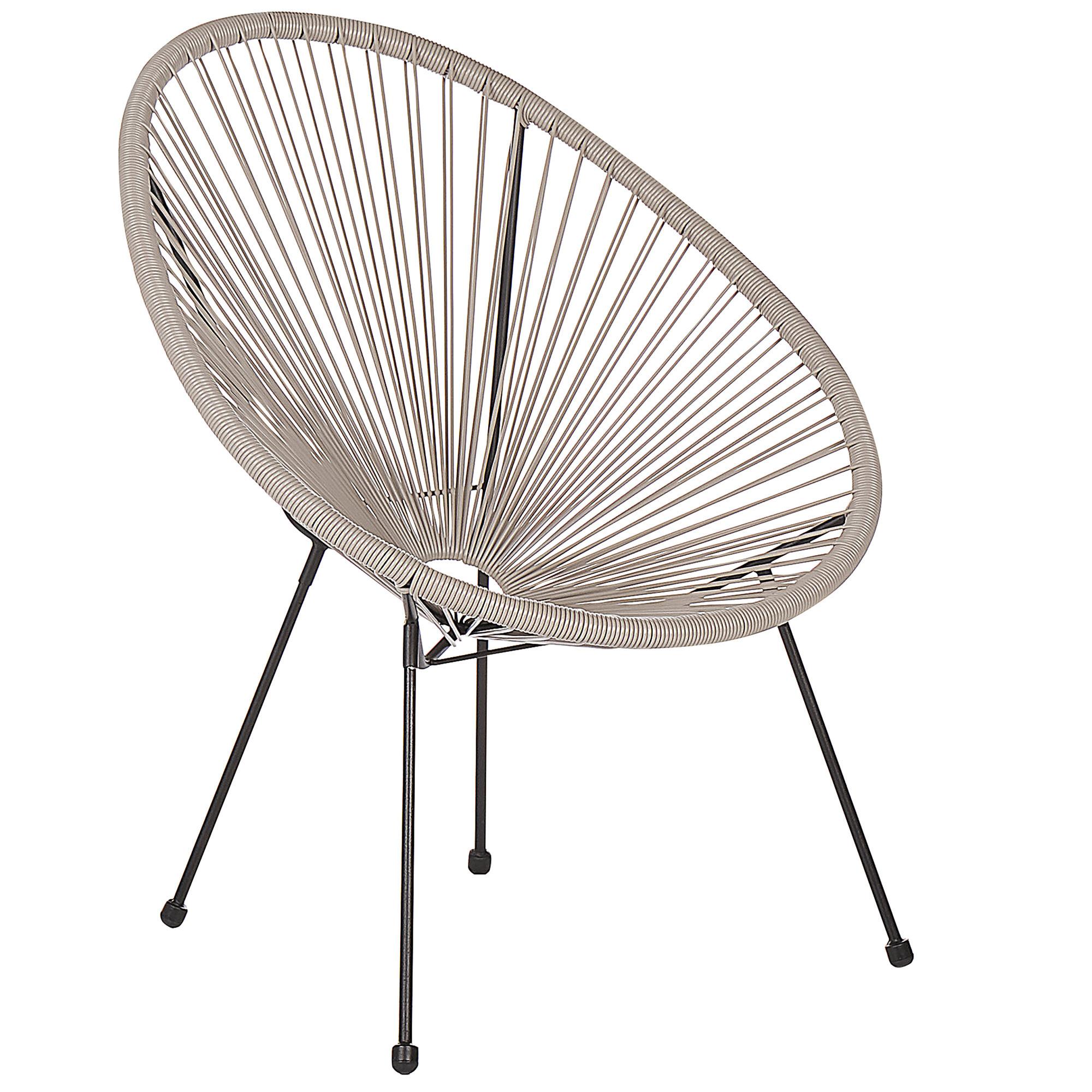 Wohnli Möbelsuche - RATTANSTUHL Kunststoff hellgrau 70 cm Acapulco II