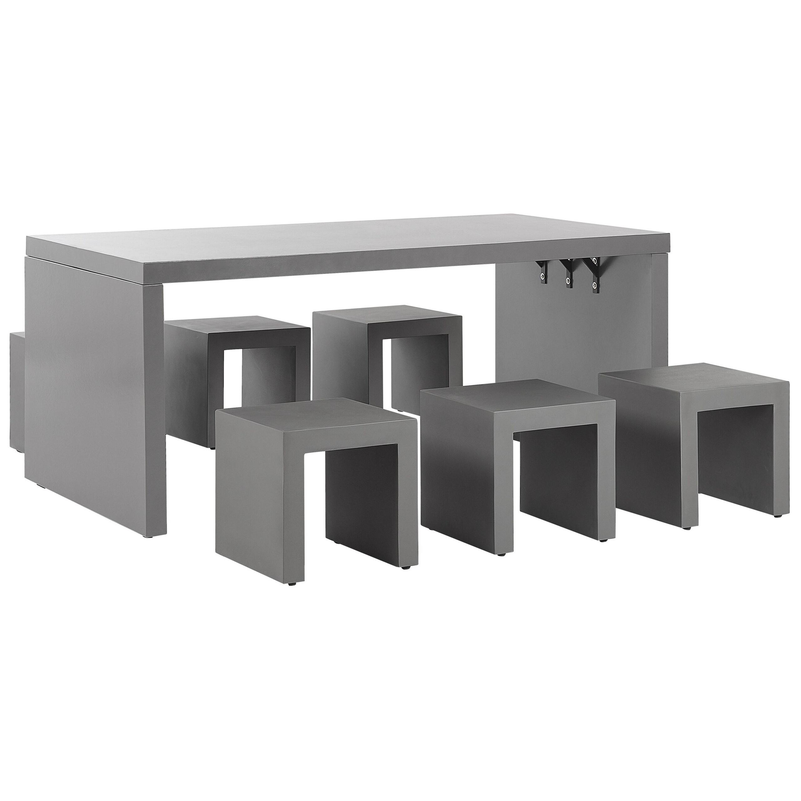 wohnli-moebel-suche-800000565198 Wohnli Möbelsuche - GARTENMÖBEL SET 6-Sitzer Beton grau U-Form Taranto