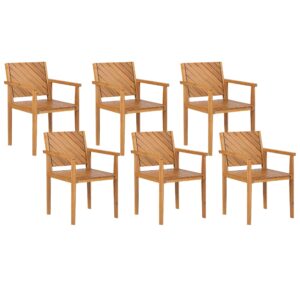 wohnli-moebel-suche-800000565199-1 GARTENMÖBEL SET 6-Sitzer Akazienholz hellbraun Baratti Holz Beliani Garten & Outdoor > Gartenmöbel > Gartenmöbel-Sets Braun