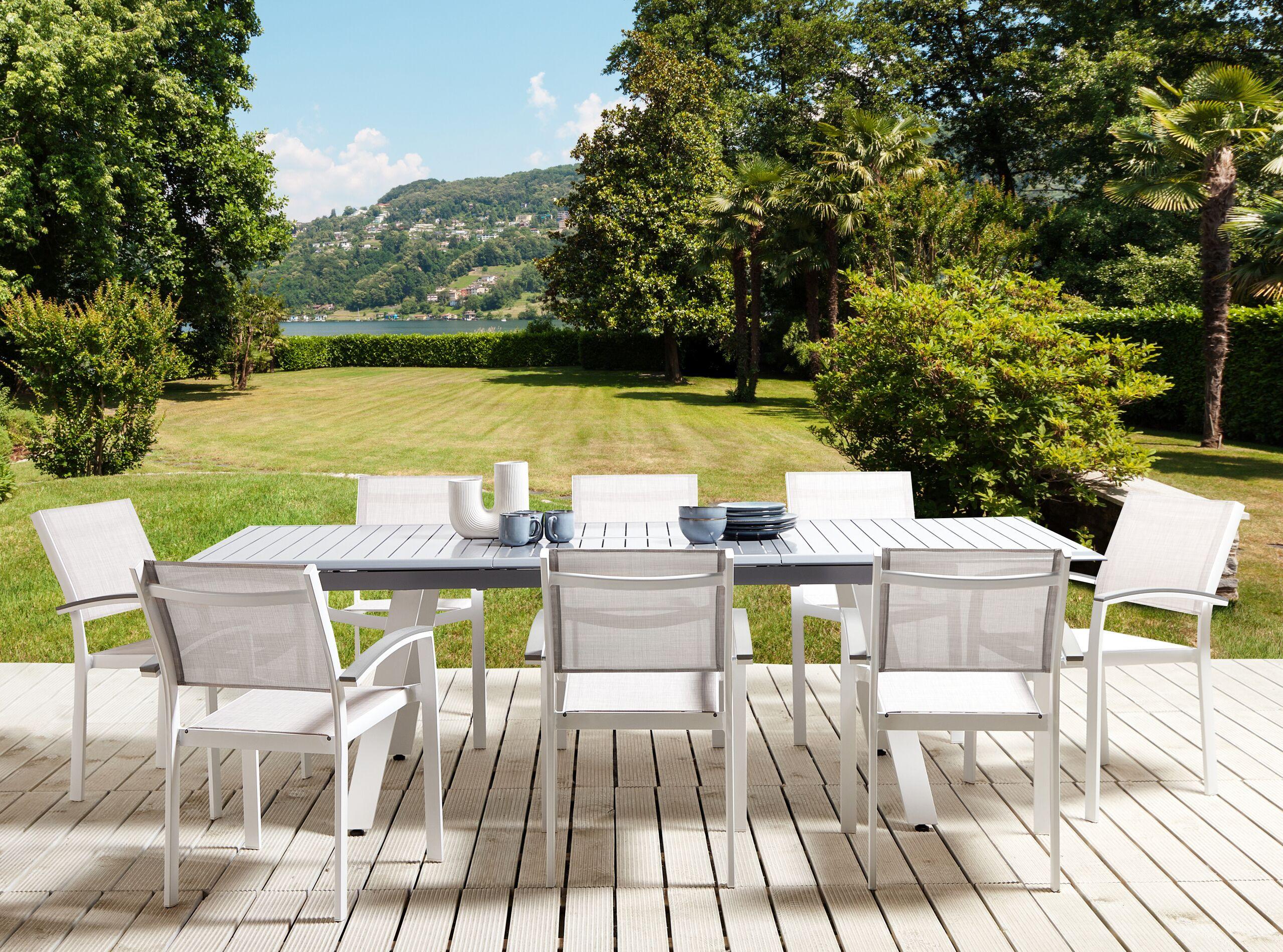 GARTENMÖBEL SET 8-Sitzer Aluminium grau Pereta Metall Beliani Garten & Outdoor > Gartenmöbel > Gartenmöbel-Sets Grau
