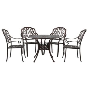 wohnli-moebel-suche-800000565219-1 GARTENMÖBEL SET 4-Sitzer Aluminium dunkelbraun Ancona Metall Beliani Garten & Outdoor > Gartenmöbel > Gartenmöbel-Sets Braun