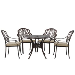 wohnli-moebel-suche-800000565219 Wohnli Möbelsuche - GARTENMÖBEL SET 4-Sitzer Aluminium dunkelbraun Ancona