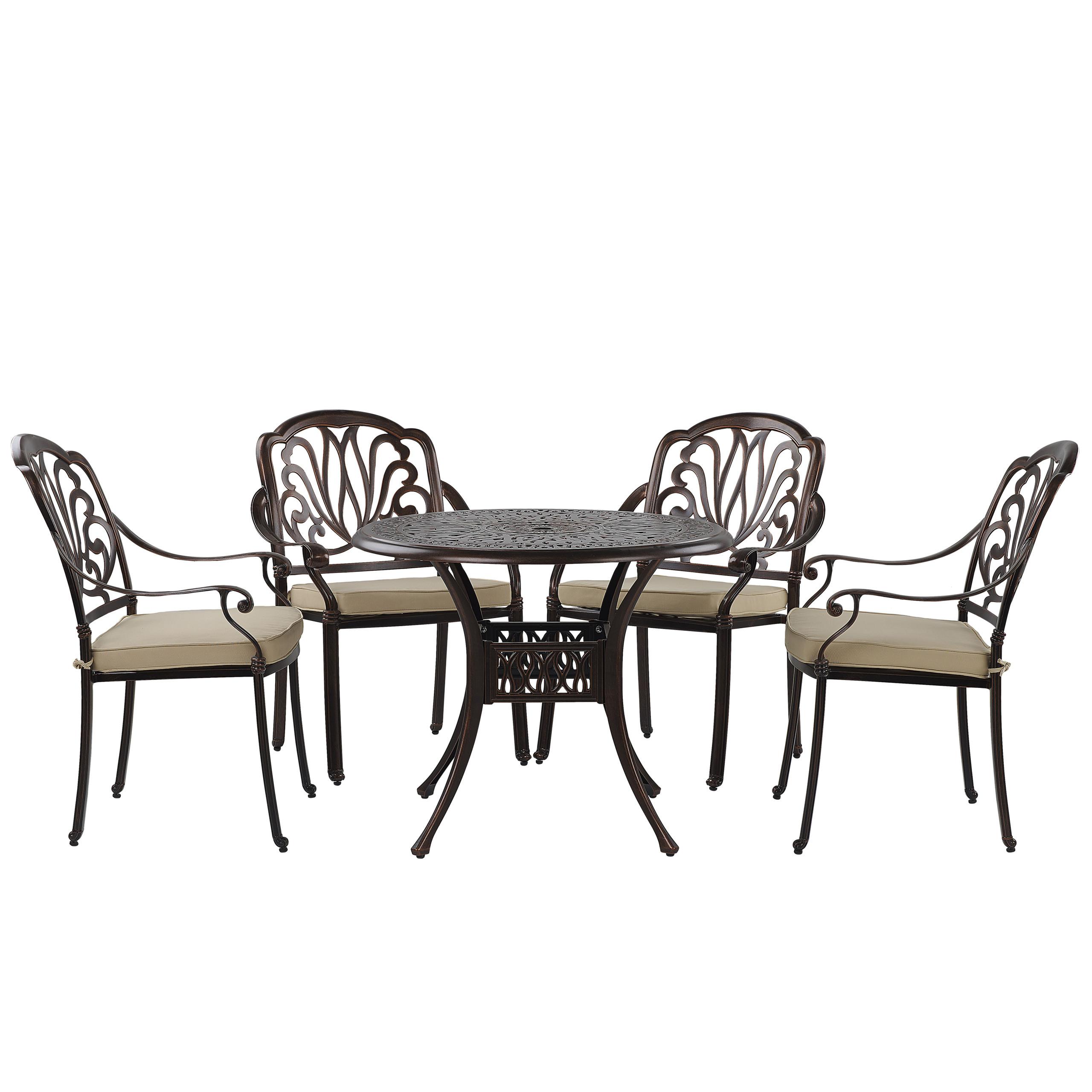 Wohnli Möbelsuche - GARTENMÖBEL SET 4-Sitzer Aluminium dunkelbraun Ancona