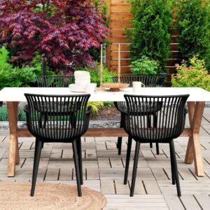 wohnli-moebel-suche-800000565220-1 GARTENSTUHL 4er-Set Kunststoff schwarz Pesaro Kunststoff Beliani Garten & Outdoor > Gartenmöbel > Gartenstühle Schwarz