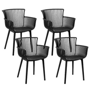 wohnli-moebel-suche-800000565220 Wohnli Möbelsuche - GARTENSTUHL 4er-Set Kunststoff schwarz Pesaro