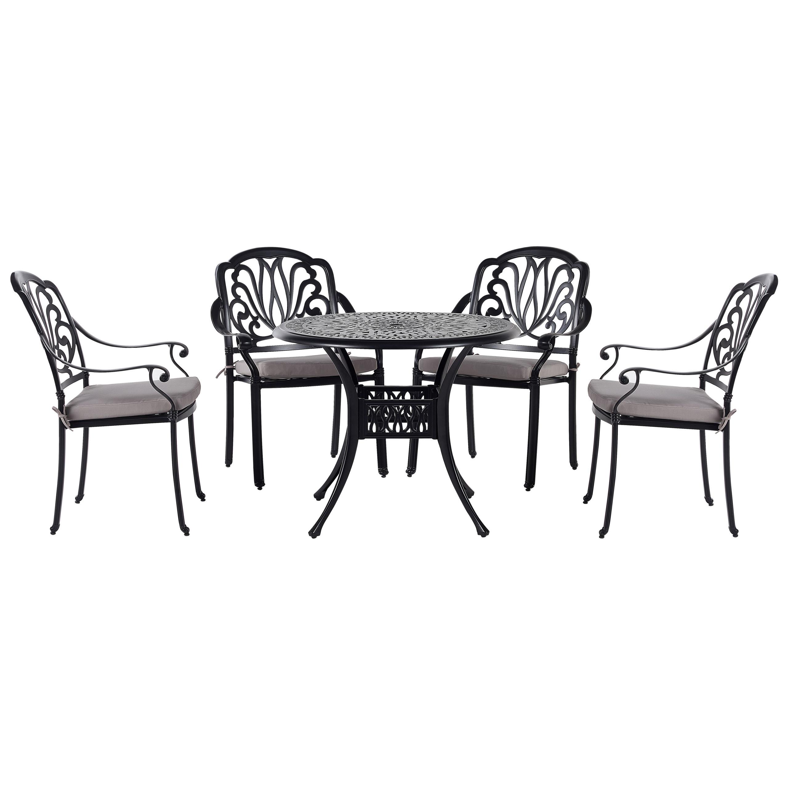 Wohnli Möbelsuche - GARTENMÖBEL SET 4-Sitzer Aluminium schwarz Ancona