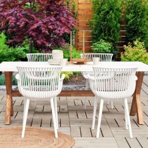 GARTENSTUHL 4er-Set Kunststoff weiß Pesaro Kunststoff Beliani Garten & Outdoor > Gartenmöbel > Gartenstühle Weiß