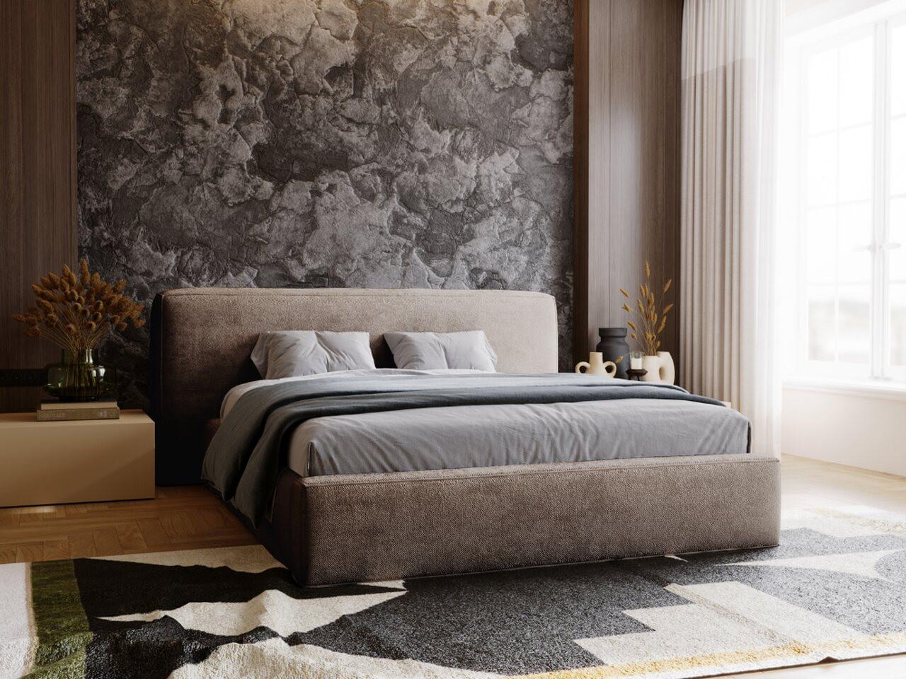 wohnli-moebel-suche-800000565639-1 POLSTERBETT Monza 180x200 Braun Textil Graingold Möbel > Betten > Polsterbetten Braun