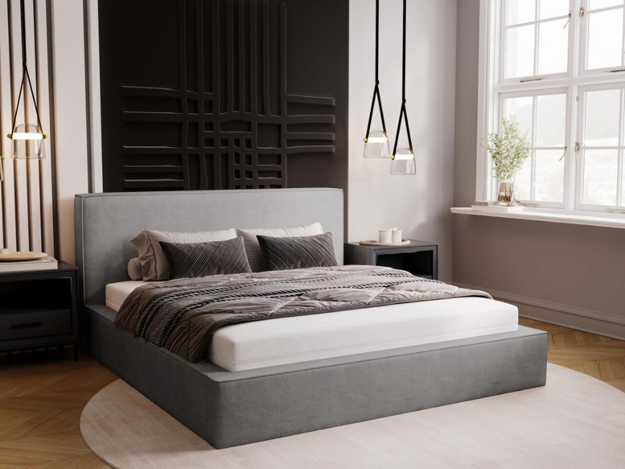 wohnli-moebel-suche-800000565680-1 POLSTERBETT Monaco 200x200 Grau Textil Graingold Möbel > Betten > Polsterbetten Grau