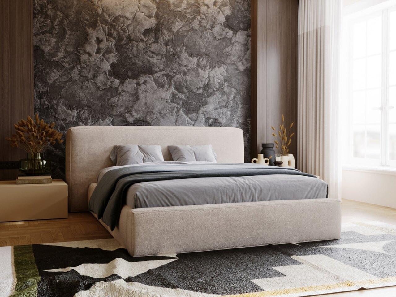 wohnli-moebel-suche-800000565689-1 POLSTERBETT Monza 140x200 Beige Textil Graingold Möbel > Betten > Polsterbetten Beige