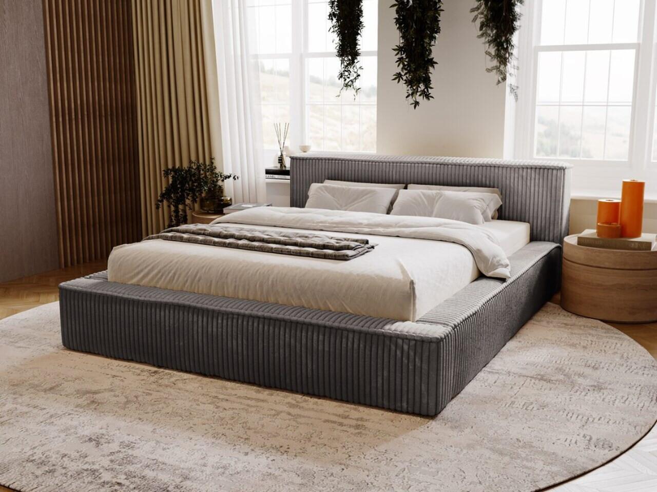 wohnli-moebel-suche-800000565783-1 POLSTERBETT Lago 180x200 Dunkelgrau Textil Graingold Möbel > Betten > Polsterbetten Grau