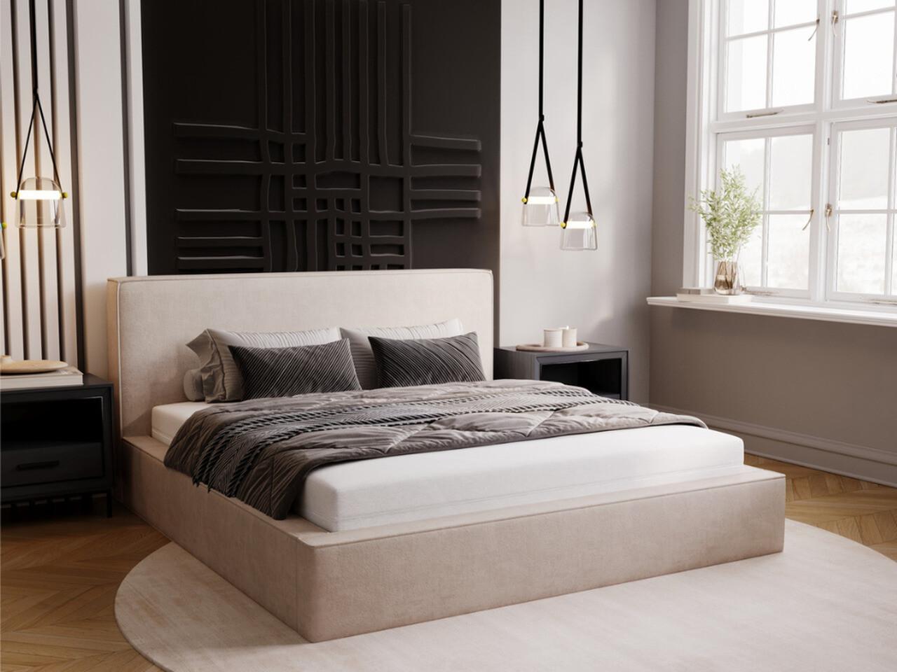 wohnli-moebel-suche-800000565843-1 POLSTERBETT Monaco 180x200 Beige Textil Graingold Möbel > Betten > Polsterbetten Beige